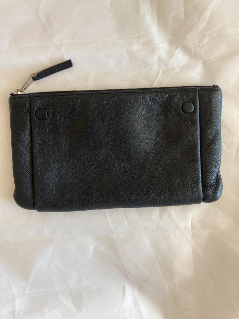 All Saints Darling 100% Goat Leather Edgy Pouch/Clutch Black Cotton Lining
EUC